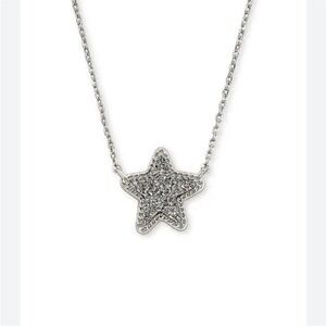 Kendra Scott Jae Star Necklace in Rhodium Platinum Drusy NWT
